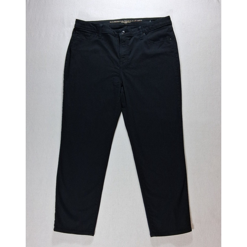 Chico's So Slimming Girlfriend Slim Leg Ankle Jeans Women's 14R Black Denim